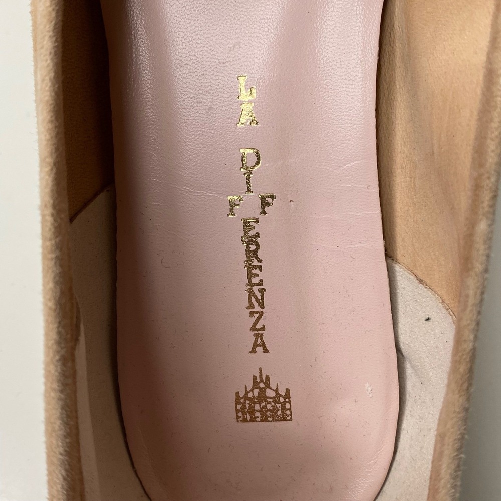 Michele Lopriore La Difforenza Tan Suede Loafers Pointed Toe Flats 40 EU/10 US - Picture 9 of 10